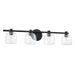 Thesis - 207016A - Four Light Vanity - Valentina - Matte Black, Clear