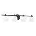 Thesis - 207017A - Four Light Vanity - Valentina - Matte Black, Etched Opal