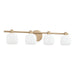 Thesis - 207019A - Four Light Vanity - Valentina - Champagne Gold, Etched Opal