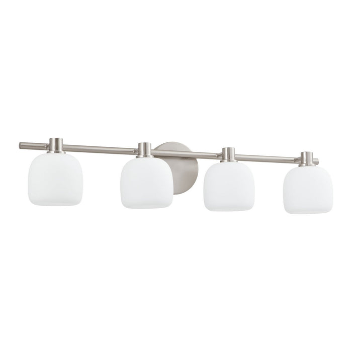 Thesis - 207022A - Four Light Vanity - Valentina - Brushed Nickel, Etched Opal