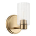 Thesis - 207025A - One Light Wall Sconce - Bedminster - Champagne Gold, Clear Ribbed