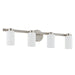 Thesis - 207048A - Four Light Vanity - Bedminster - Brushed Nickel, Opal Ribbed