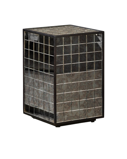 Mosaico Accent Table Ebony/Antique Mirror