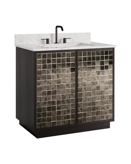 Currey and Company - 3800-0013 - 36" Vanity with Rectangular Undermount Sink - Mosaico - Ebony/Natural/White/Antique Mirror