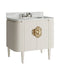 Currey and Company - 3800-0016 - 36" Vanity with Oval Undermount Sink - Briallen - Cerused White/Natural/White/Polished Brass