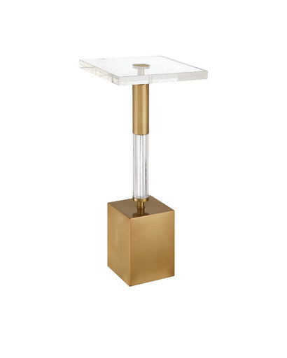 Desiree Drinks Table Clear/Antique Brass
