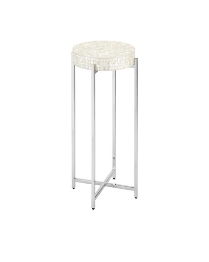 Gerri Dot Drinks Table Natural/Polished Nickel