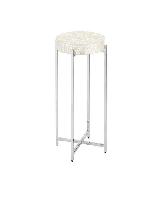 Currey and Company - 4000-0224 - Drinks Table - Gerri Dot - Natural/Polished Nickel