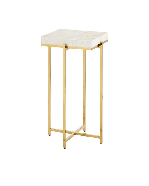 Currey and Company - 4000-0225 - Accent Table - Casey - Natural/Brass