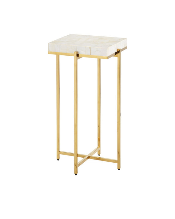Currey and Company - 4000-0225 - Accent Table - Casey - Natural/Brass