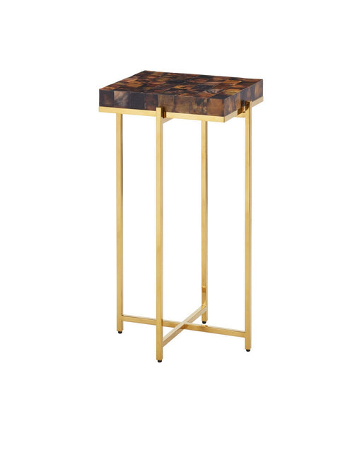 Currey and Company - 4000-0226 - Accent Table - Casey - Natural/Brass