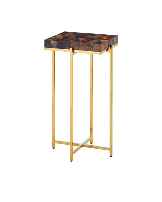 Currey and Company - 4000-0226 - Accent Table - Casey - Natural/Brass