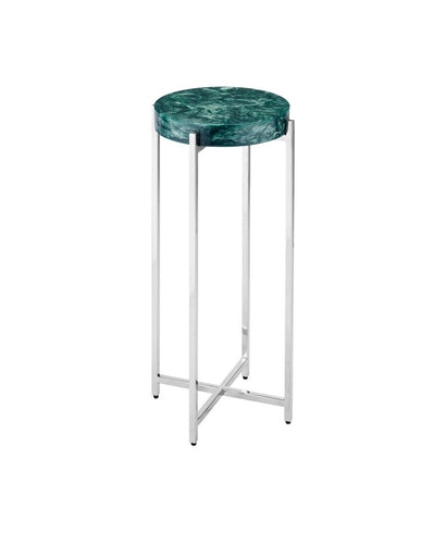 Rina Drinks Table Teal/Polished Nickel