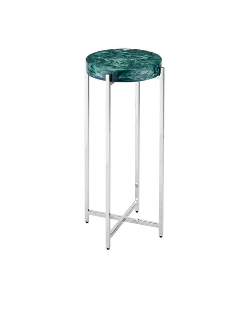 Currey and Company - 4000-0227 - Drinks Table - Rina - Teal/Polished Nickel