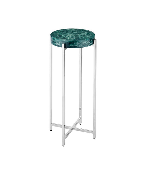 Currey and Company - 4000-0227 - Drinks Table - Rina - Teal/Polished Nickel