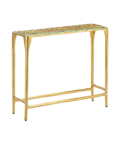 Honeycomb Console Table Gold/Clear