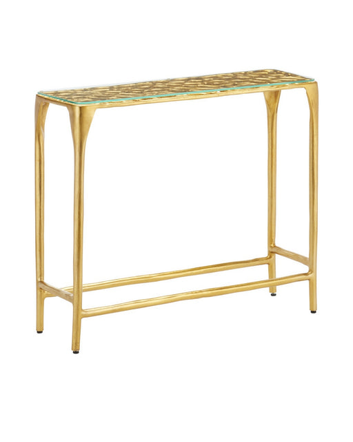 Currey and Company - 4000-0232 - Console Table - Honeycomb - Gold/Clear