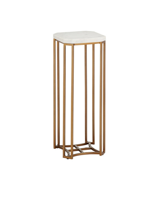Currey and Company - 4000-0235 - Drinks Table - Ocho - White/Antique Brass