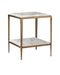 Currey and Company - 4000-0236 - Side Table - Oblique - Natural/Antique Brass