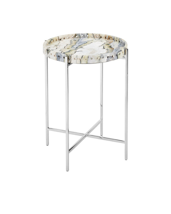 Currey and Company - 4000-0242 - Accent Table - Freya - Natural/Nickel