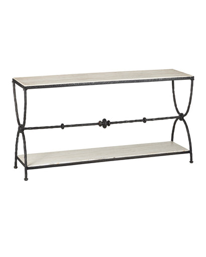 Agora Console Table Natural/Rustic Bronze