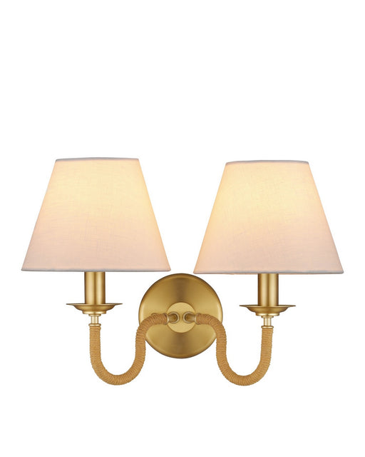 Currey and Company - 5000-0274 - Two Light Wall Sconce - Adala - Natural/Brushed Brass