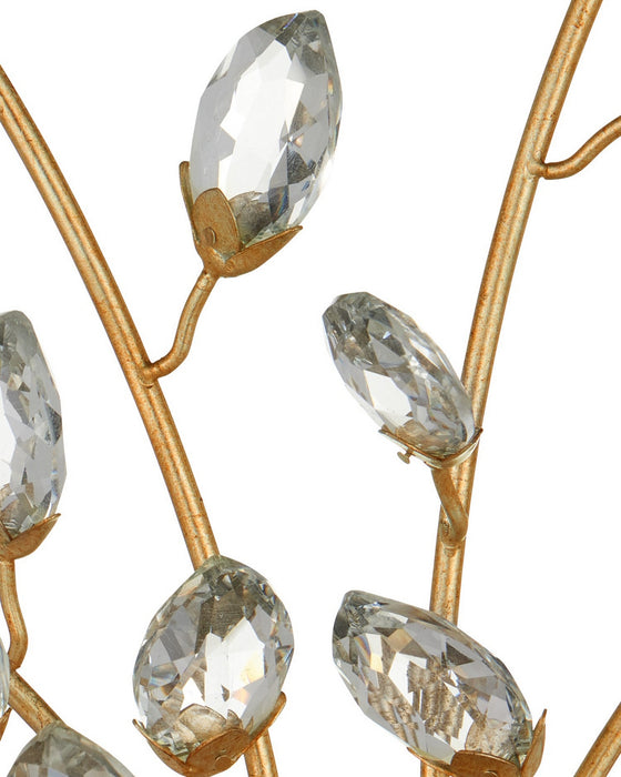 Currey and Company - 5000-0275 - Two Light Wall Sconce - Forget-Me-Not - Clear/Chinois Gold Leaf