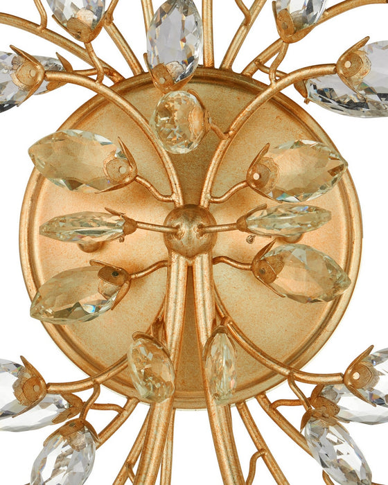 Currey and Company - 5000-0275 - Two Light Wall Sconce - Forget-Me-Not - Clear/Chinois Gold Leaf