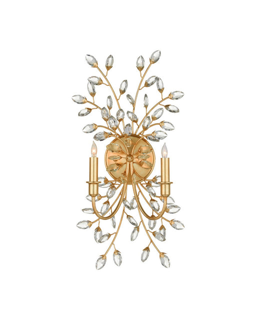 Currey and Company - 5000-0275 - Two Light Wall Sconce - Forget-Me-Not - Clear/Chinois Gold Leaf