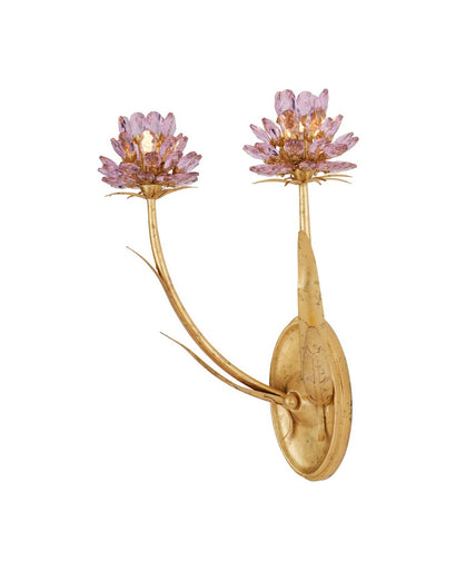 Marilee Two Light Wall Sconce Pink/Dutch Gold Leaf