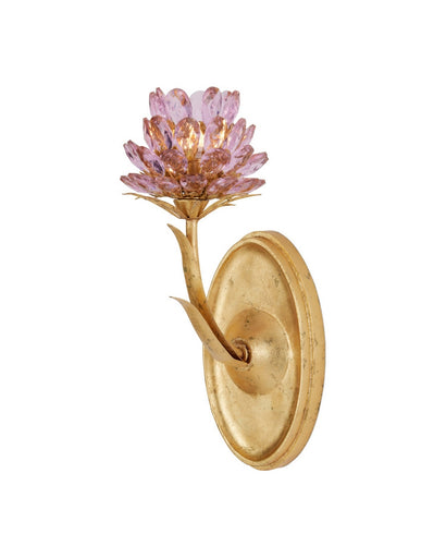 Marilee One Light Wall Sconce Pink/Dutch Gold Leaf