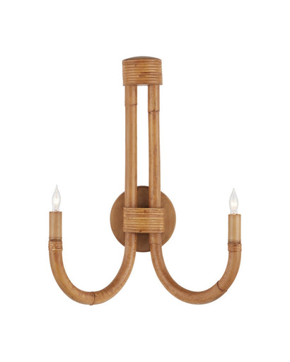Samsara Two Light Wall Sconce Natural/Saddle Tan