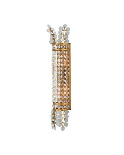 Bradshaw Two Light Wall Sconce Frosted/Clear/Brass