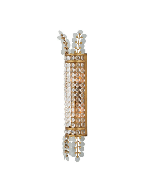 Currey and Company - 5000-0283 - Two Light Wall Sconce - Bradshaw - Frosted/Clear/Brass