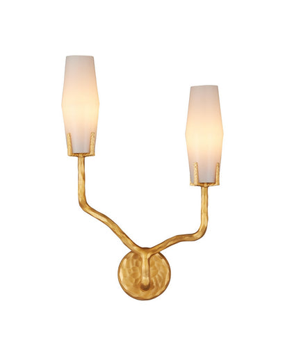 Mathilda Two Light Wall Sconce White/Matte Gold