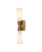 Currey and Company - 5800-0065 - Two Light Wall Sconce - Burrows - Opaque White/Antique Brass