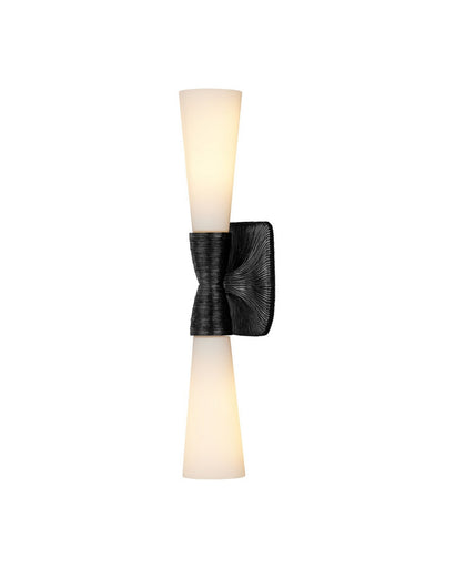 Burrows Two Light Wall Sconce Opaque White/Oil Rubbed Bronze