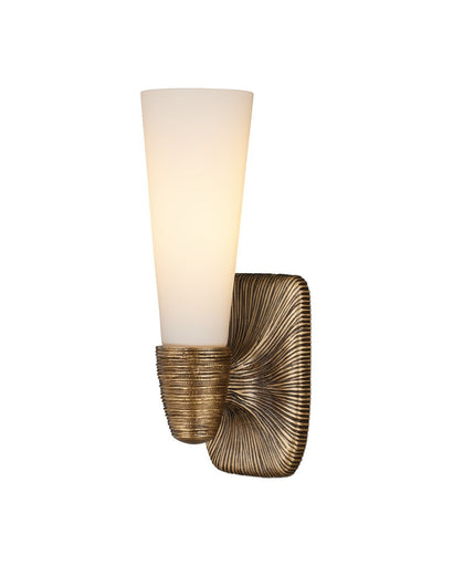 Bonaz One Light Wall Sconce Opaque White/Antique Brass
