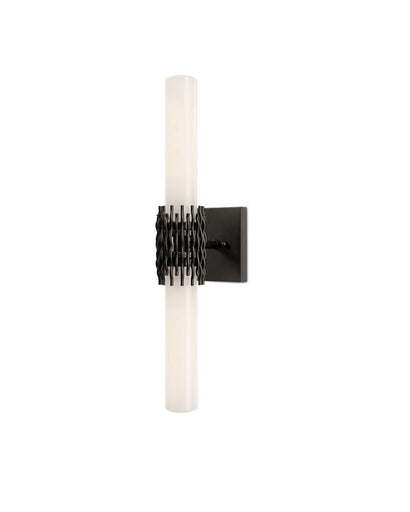 Brietta Two Light Wall Sconce Opaque White/Oil Rubbed Bronze
