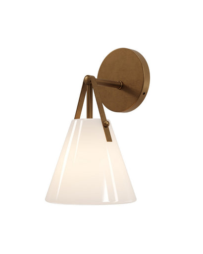 Bronwen One Light Wall Sconce Opaque White/Antique Brass