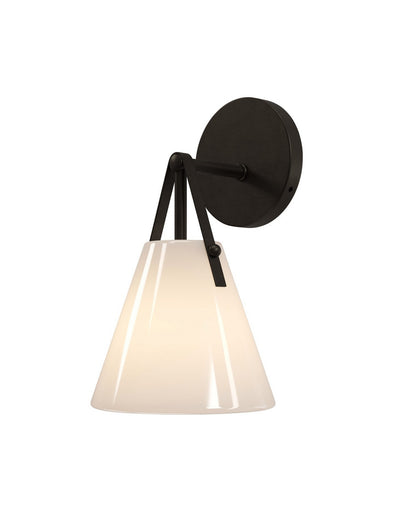 Bronwen One Light Wall Sconce Opaque White/Oil Rubbed Bronze