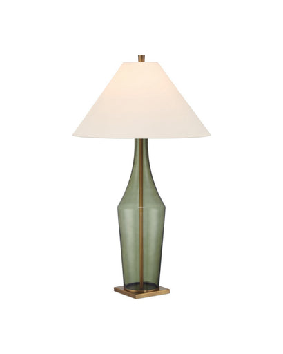Olive One Light Table Lamp Green/Antique Brass