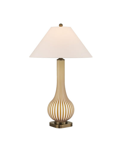 Striae One Light Table Lamp Yellow/Off-White