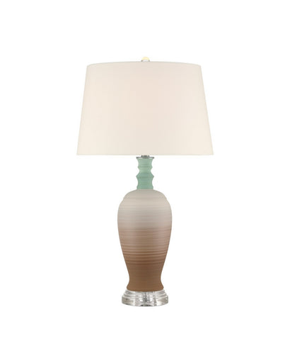 Happy 80's One Light Table Lamp Brown/Light Blue/Clear