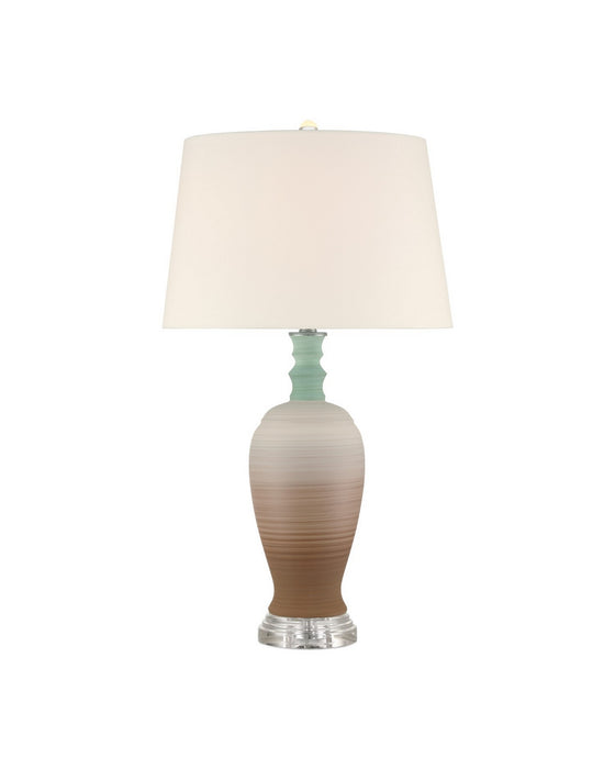 Currey and Company - 6000-1024 - One Light Table Lamp - Happy 80's - Brown/Light Blue/Clear