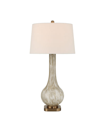 Bombon One Light Table Lamp Pale Brown/Off-White/Antique Brass