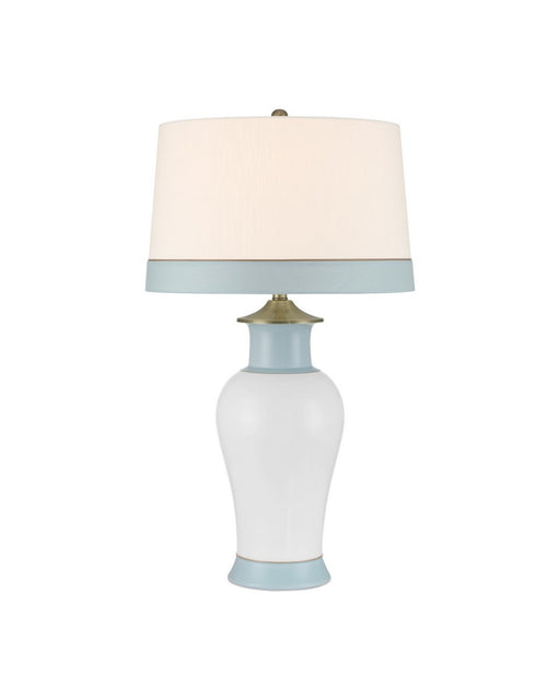 Currey and Company - 6000-1026 - One Light Table Lamp - Kora - White/Light Blue