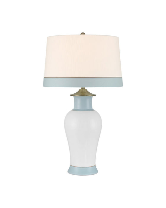 Currey and Company - 6000-1026 - One Light Table Lamp - Kora - White/Light Blue