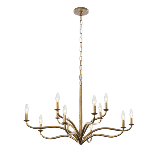 Dorianne 12 Light Chandelier Textured Dusken Brass