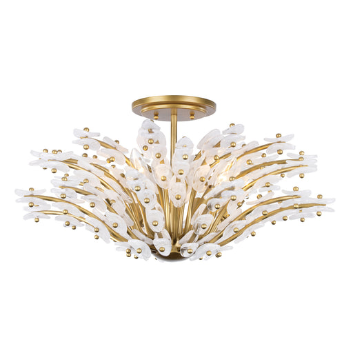 Sorra Six Light Semi-Flush Mount Painted Legacy Brass